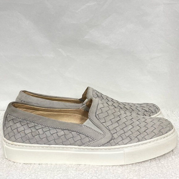 M. GEMÍ Womens Grey Leather Weave Slip On Loafer Made In Italy Shoes SZ EU 39.5 - Picture 1 of 12